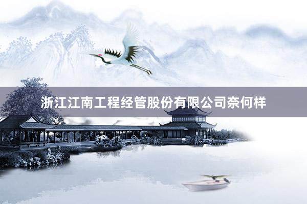 浙江江南工程经管股份有限公司奈何样