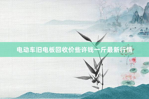 电动车旧电板回收价些许钱一斤最新行情